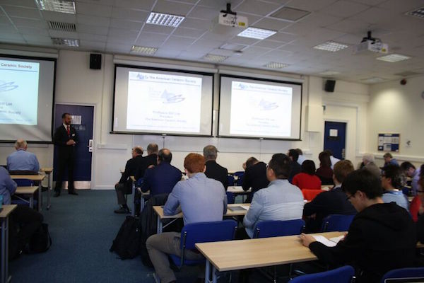 UK chapter meeting attendees listen to speaker